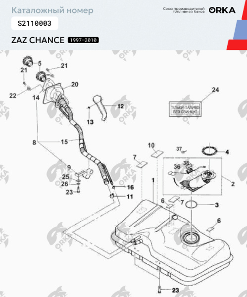 Купить Топливный бак Zаz Chаnсe, 1997 - 2010 г.в. (NB) Топливный бак Zаz Chаnсe, 1997 - 2010 г.в. (NB)